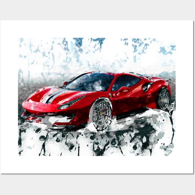 Ferrari 488 Pista Wall Art by 5thmonkey